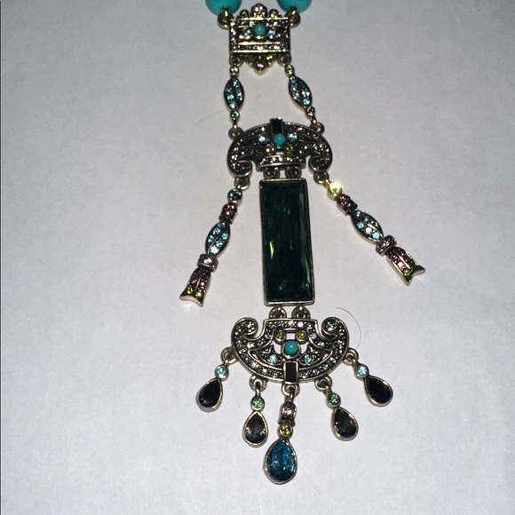 Heidi Daus Crystal Drop Turquoise Necklace - Picture 2 of 5